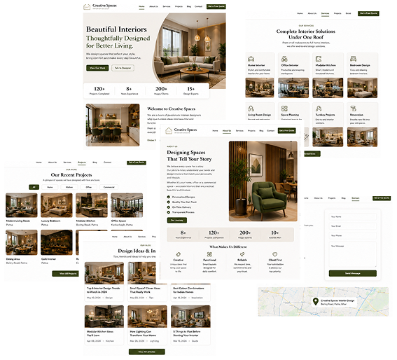 Website designs on laptop screens by the best website designer in Fraser Road, Patna